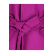 Boxy Belted Coat in Wool in Purple