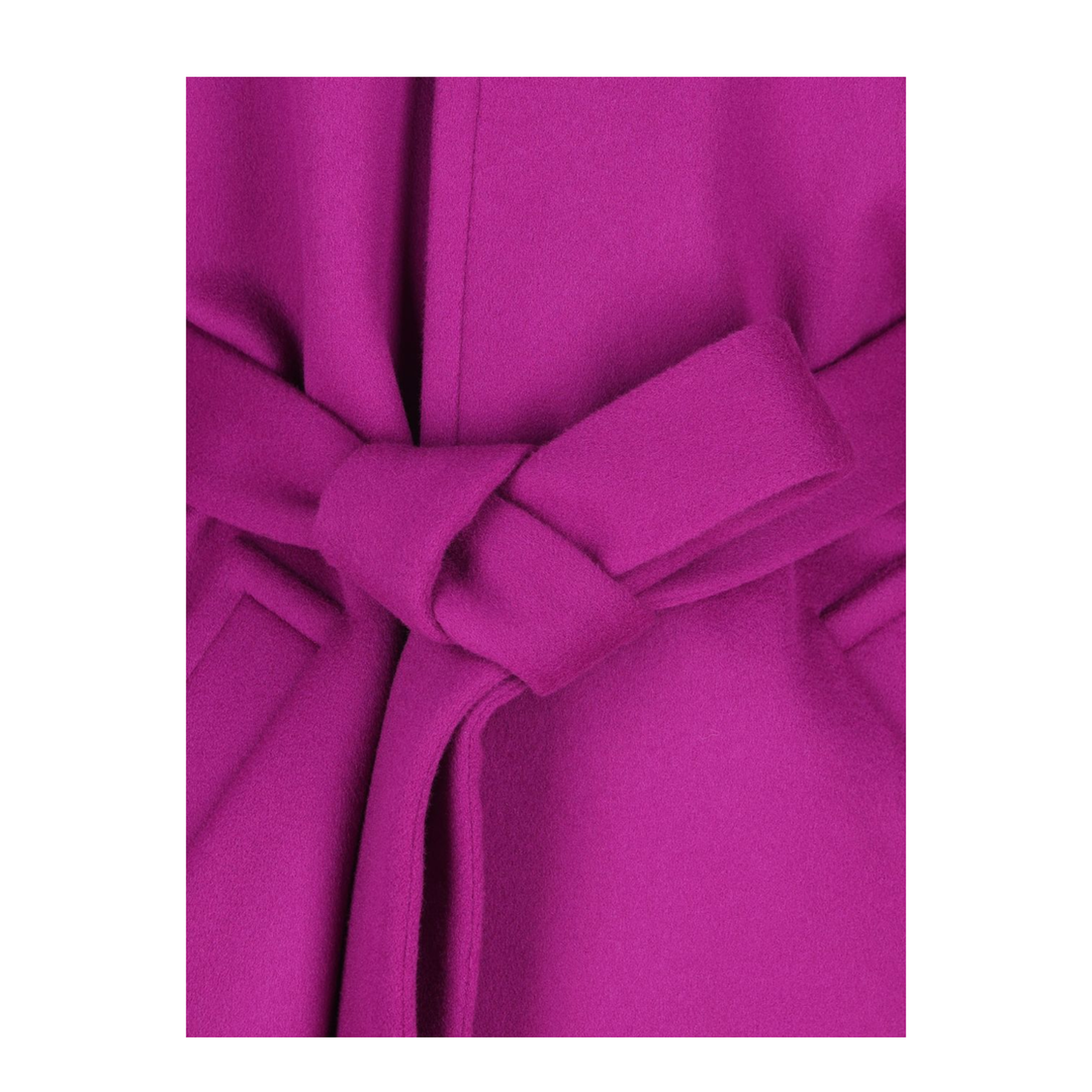 Boxy Belted Coat in Wool in Purple