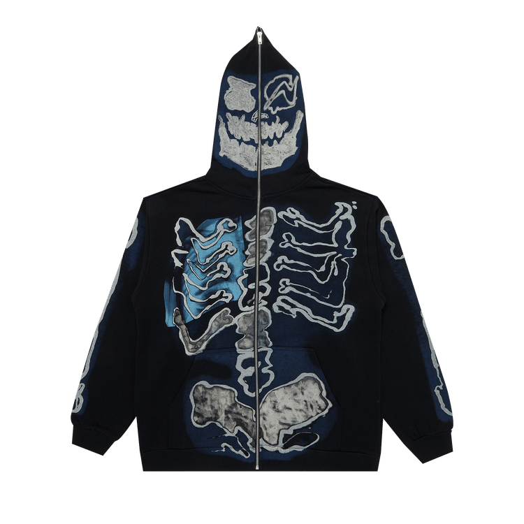 Travis Scott Cactus Jack For Fragment Skeleton Graffiti Full Zip Hoodie