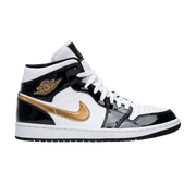 Air Jordan 1 Mid Patent SE Black Gold