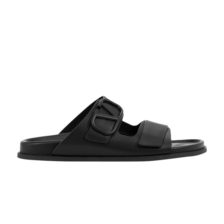 Valentino Double Strap Sandal Black VLogo Signature