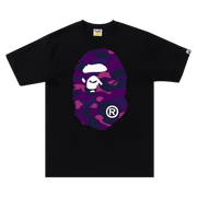 COLOR CAMO BIG APE HEAD TEE BLACKPURPLE