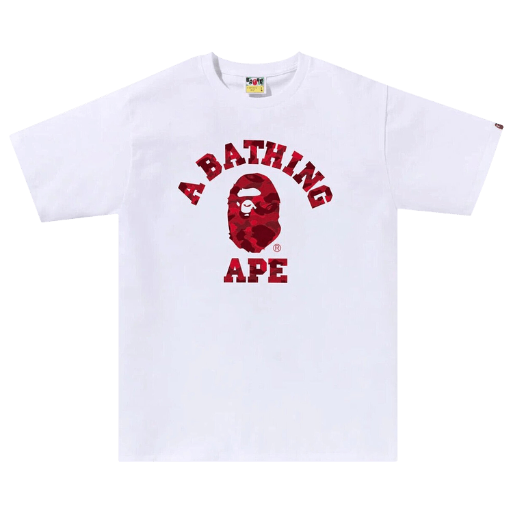 Bape - Color Camo College T-Shirt White /Red (SS23)