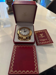 Cartier Desk Clock Cartier Pendulettes Réveil Masa Saati – Altın Kaplama Quar