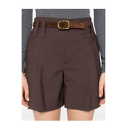 Formal Shorts with Monili in Cocoa