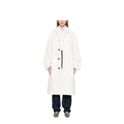 Nylon And Cotton Blend Coat In White