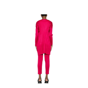 Pleated Cardigan In Pink