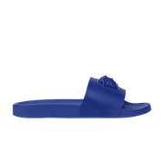 Versace Leather Slides LA Medusa Royal Blue