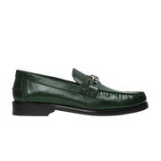 Versace Chain Leather Loafers Green