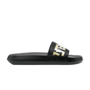 Versace Greca Logo Slides Black Gold White