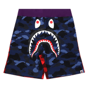 BAPE Crazy Camo Shark Sweat Shorts Navy