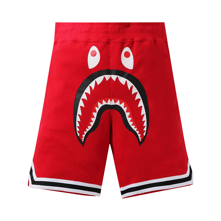 BAPE Shark Basketball Sweat Shorts Red