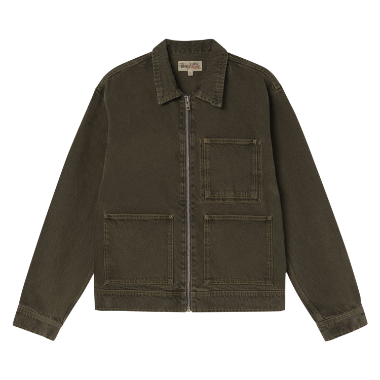 Stussy Denim Zip Work Jacket Olive