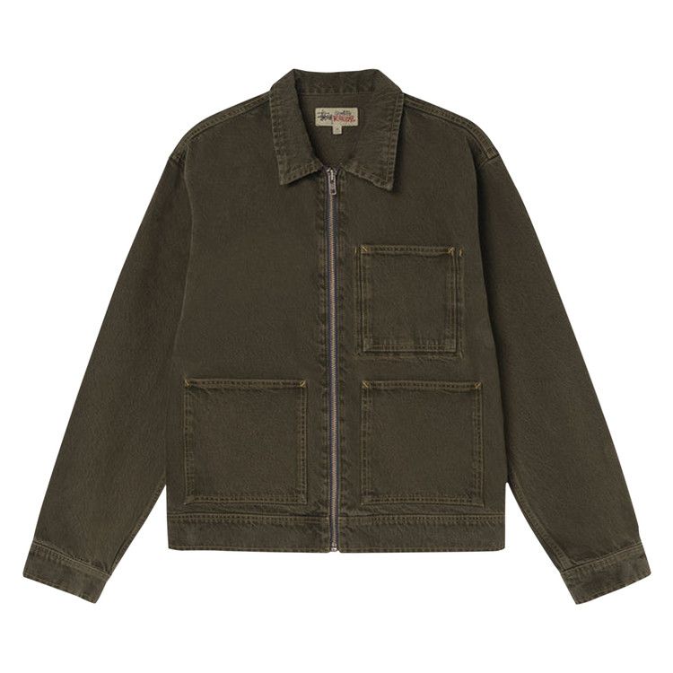 Stussy Denim Zip Work Jacket Olive