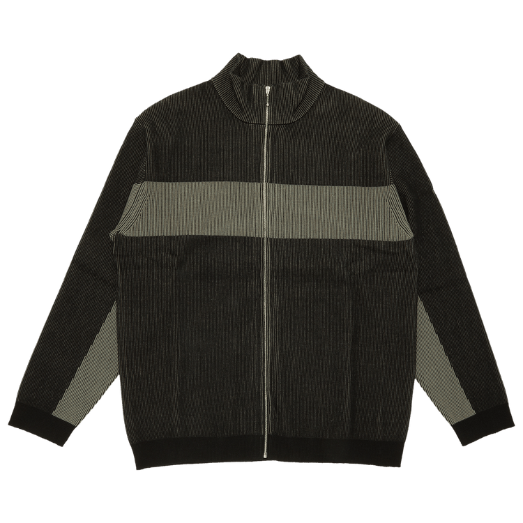 Supreme 2-Tone Ribbed Zip Up Sweater Black