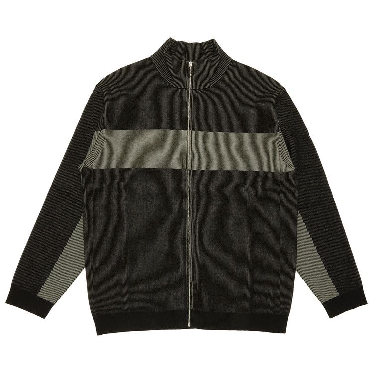 Supreme 2-Tone Ribbed Zip Up Sweater Black