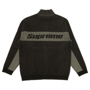 Supreme 2-Tone Ribbed Zip Up Sweater Black