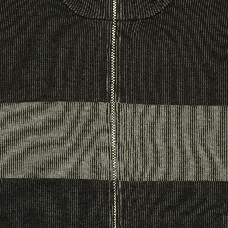 Supreme 2-Tone Ribbed Zip Up Sweater Black