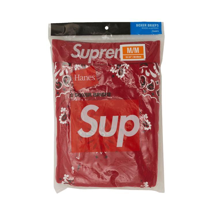 Supreme x Hanes Bandana Boxer Briefs (2 Pack) Red