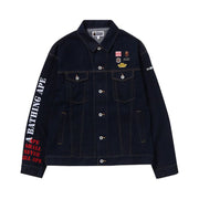 BAPE Multi Motif Loose Fit Denim Jacket Indigo