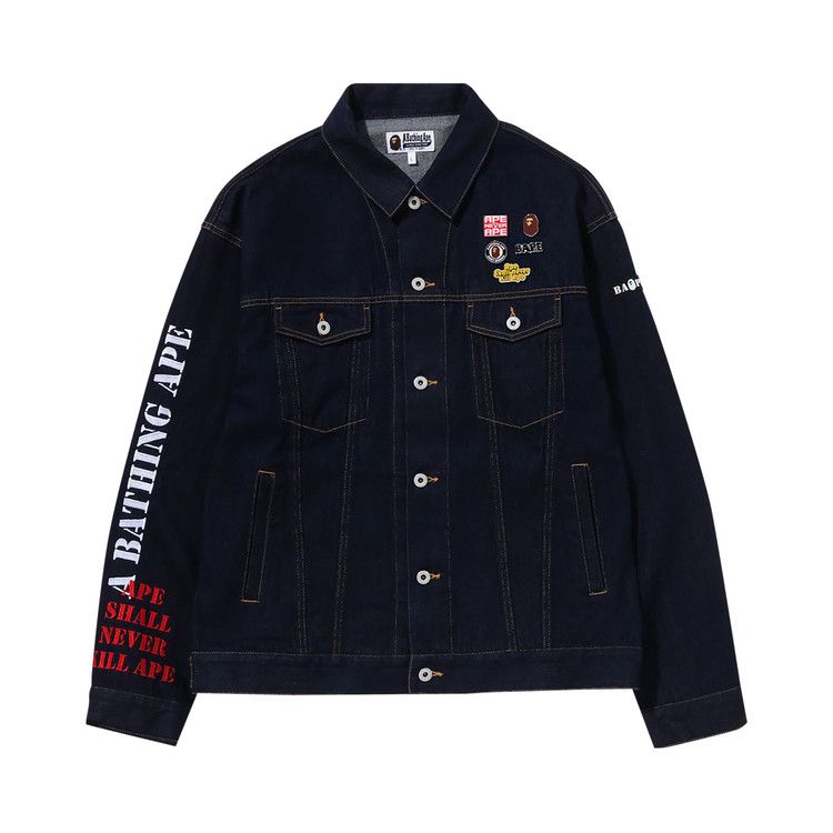 BAPE Multi Motif Loose Fit Denim Jacket Indigo