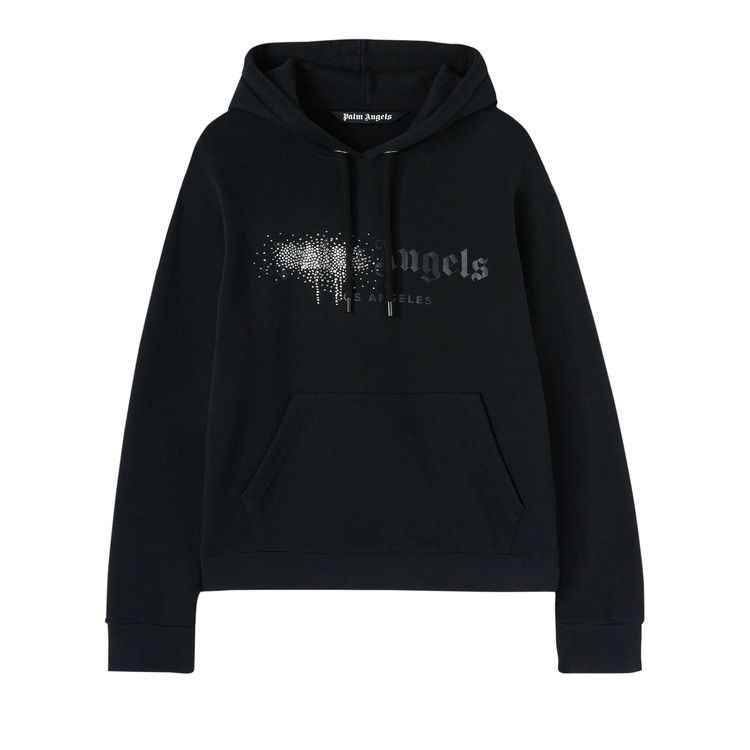 Palm Angels Rhinestone Sprayed Hoody Black