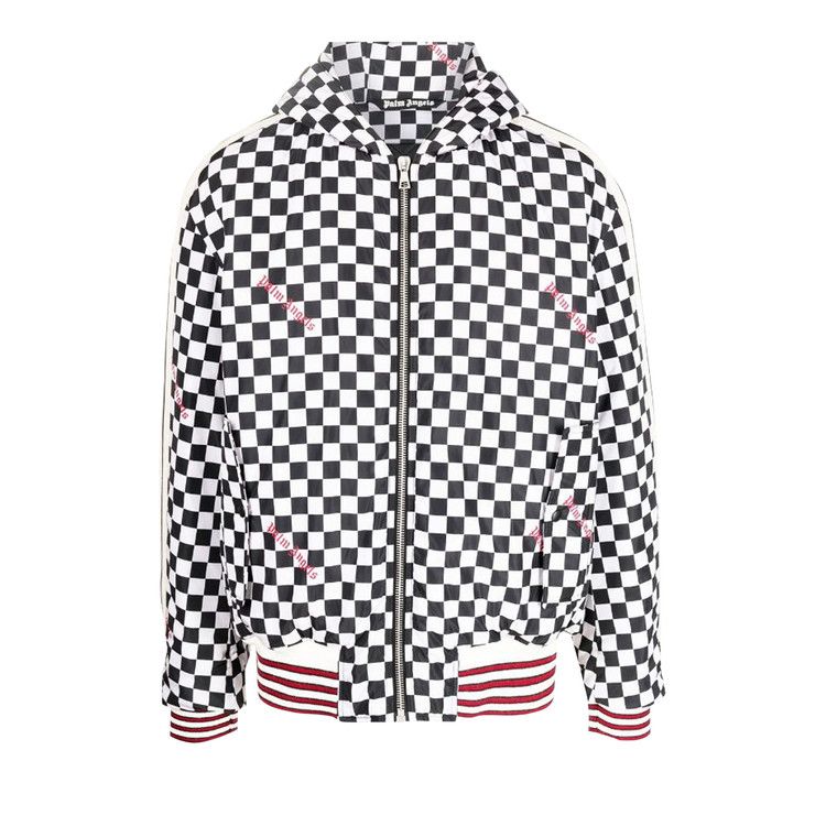 Palm Angels Damier Puffed Hoody Jacket Black/Red
