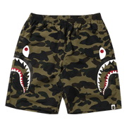 BAPE 1St Camo Side Shark Beach Shorts Green