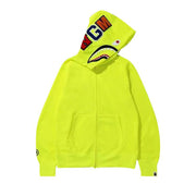 BAPE Neon Shark Full Zip Hoodie Yellow