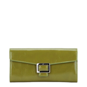 Wallet on Chain in Patent Leather Green