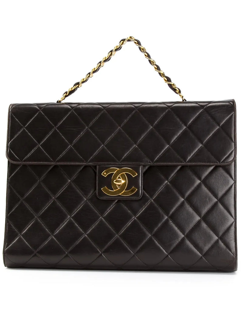 quilted classic flap jumbo brief case