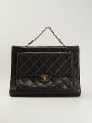 quilted classic flap jumbo brief case