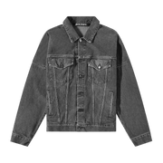 Palm Angels Logo Over Denim Jacket Black/White