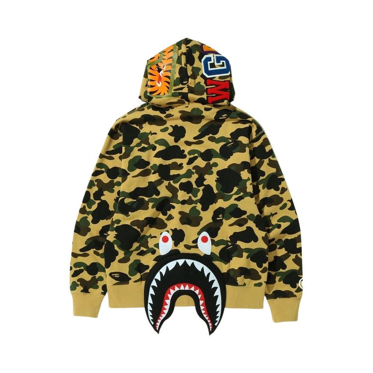 BAPE 1st Camo Shark Relaxed Fit Fullover Hoodie Yellow