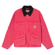 Stussy Washed Canvas Shop Jacket Hot Pink