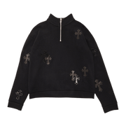 Chrome Hearts Ponyhair Cross Quarter Zip Black