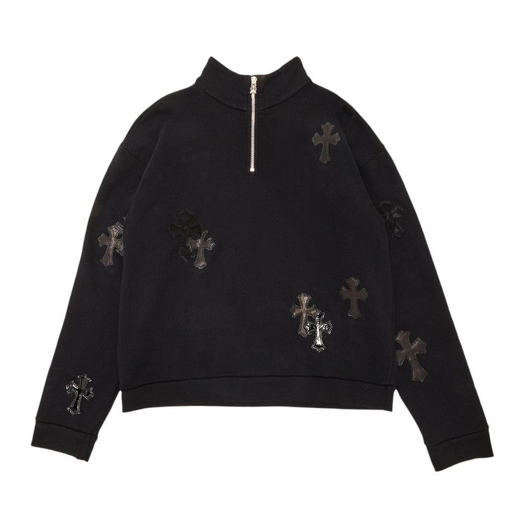 Chrome Hearts Ponyhair Cross Quarter Zip Black