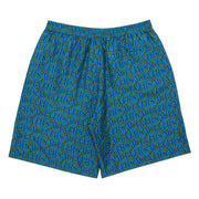 Versace Baroque Print Silk Shorts Khaki/Blue