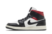 Wmns Air Jordan 1 Mid Black Off White Gym Red