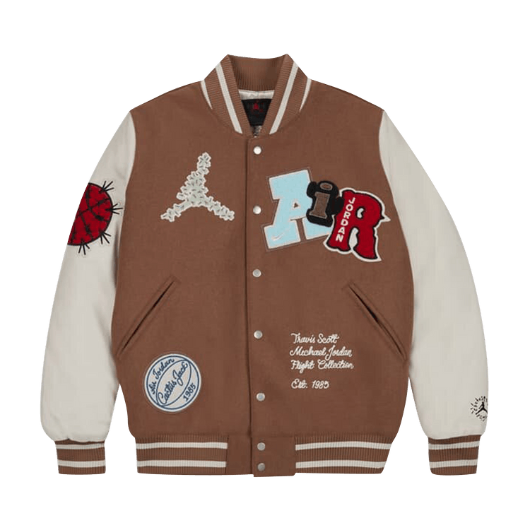 Air Jordan x Travis Scott Varsity Jacket Antique Brown