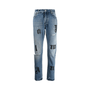 Palm Angels Logo Patch Classic 5 Pocket Jeans Blue/Black