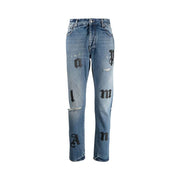 Palm Angels Logo Patch Classic 5 Pocket Jeans Blue/Black