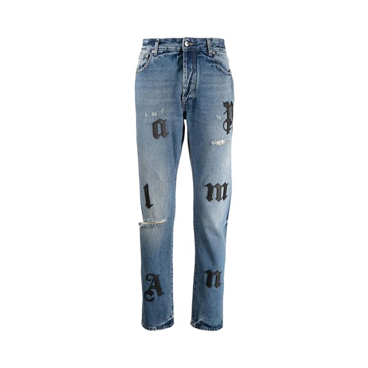 Palm Angels Logo Patch Classic 5 Pocket Jeans Blue/Black