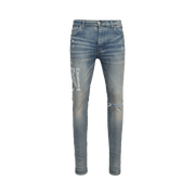 Amiri Distressed Logo Jean Clay Indigo