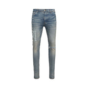 Amiri Distressed Logo Jean Clay Indigo