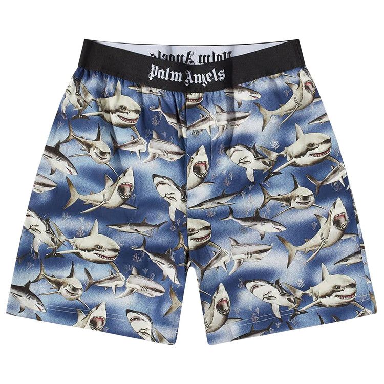 Palm Angels Sharks Easy Shorts Blue Black