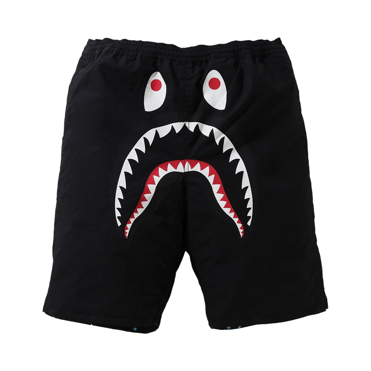BAPE Space Camo Shark Reversible Shorts Black