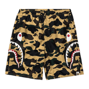 BAPE 1St Camo Side Shark Beach Shorts Yellow