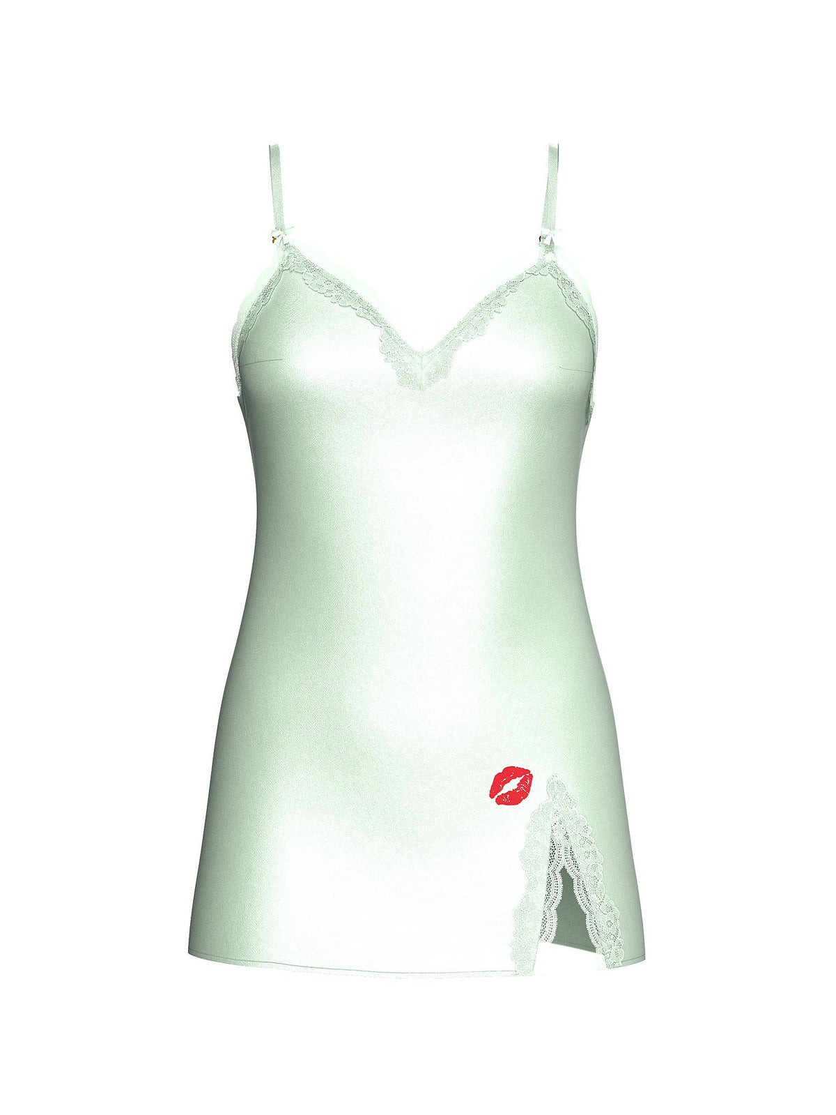 Tease Satin Lace-Trim Mini Slip Dress