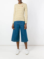 heart-patch striped top